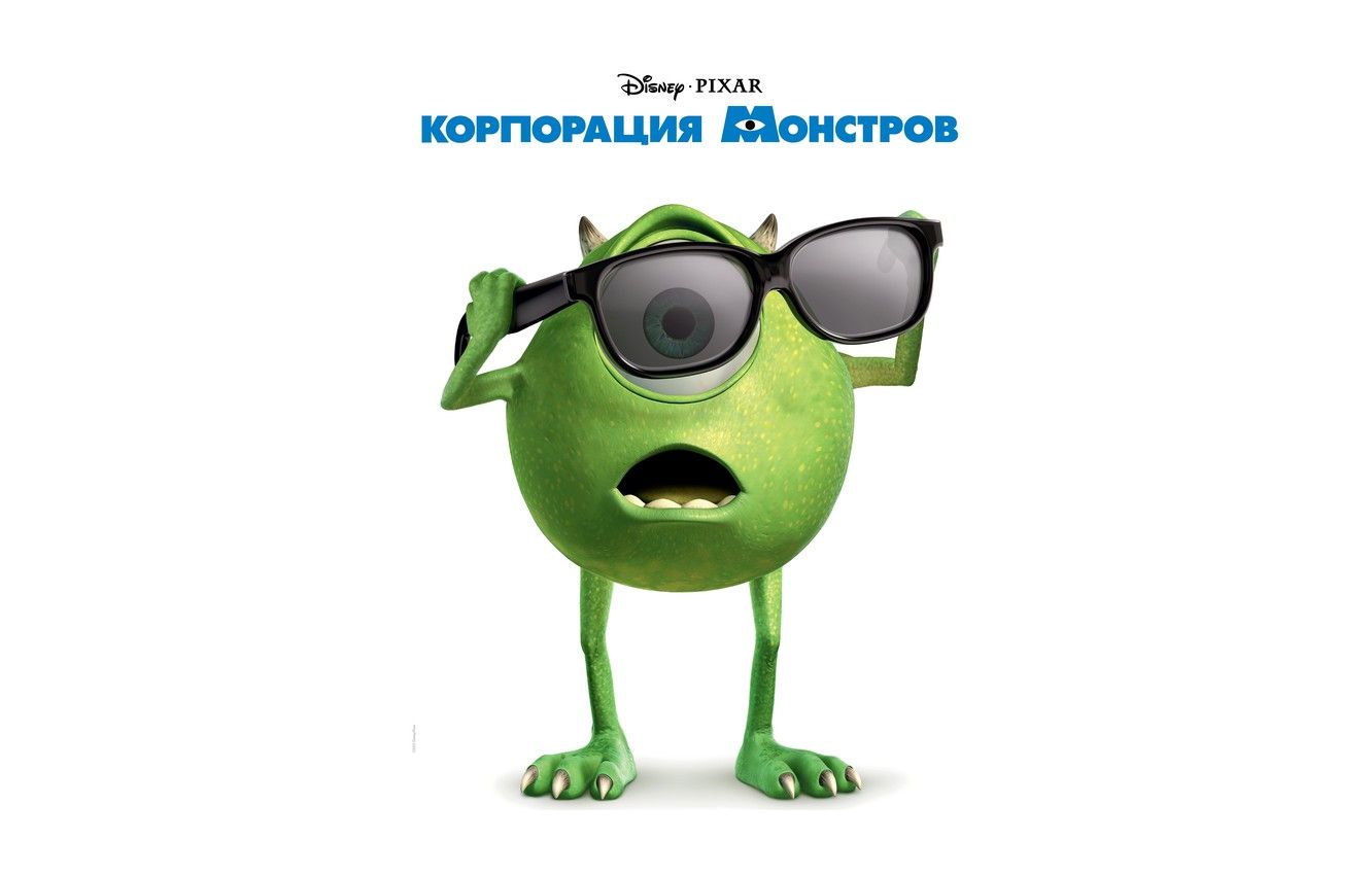 1332x850 Wallpaper Glasses, Green, Disney, Pixar, Mike, Mike Wazowski