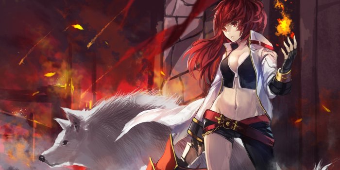 2480x1417 2811294 anime anime girls swd3e2 redhead wolf elesis elsword elsword