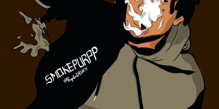 800x1280 Smokepurpp cartoon art Lil purp with supreme money gun art by