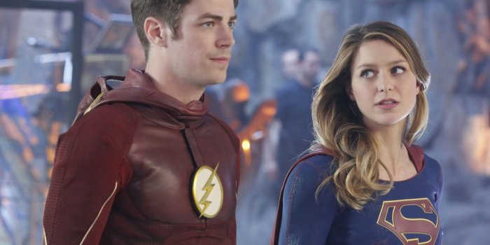 2400x1722 132738 #Flash, #Supergirl, #Melissa Benoist, #Grant Gustin | TV