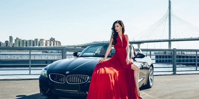 1920x1277 Girls & Cars, Black Hair, Girl, Bmw, Model, Woman, - Bmw Girl Red