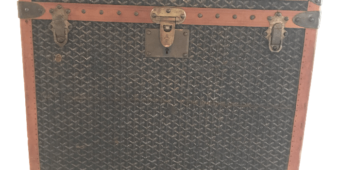 3001x2191 1925 Antique Goyard Steamer Luggage Trunk