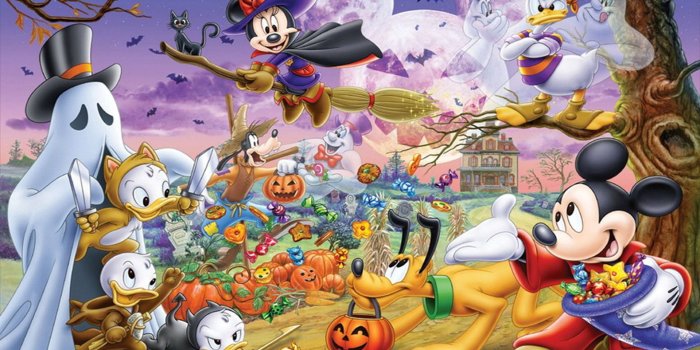 1920x1200 Halloween Cartoon Mickey And Minnie Mouse Donald Duck Pluto Hd