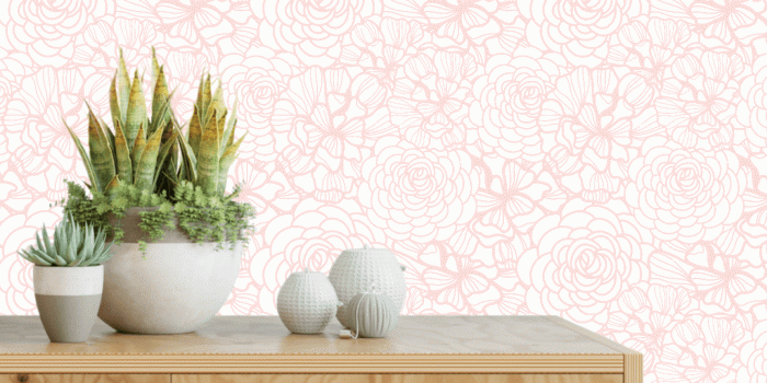 1024x1024 Blush Pink Flower Wallpaper (Self-Adhesive)