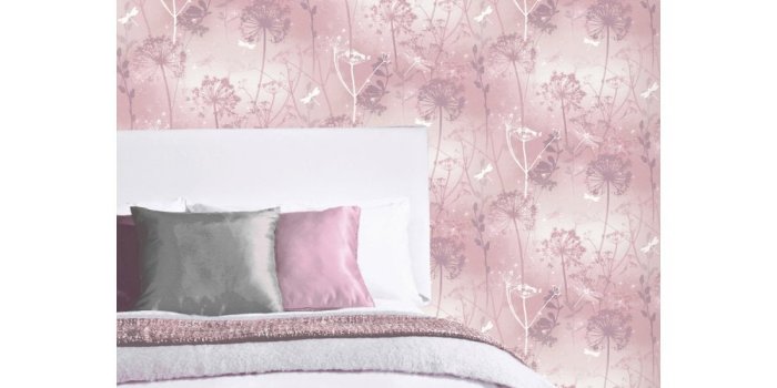 1000x1000 Damselfly Glitter Dandelions Botanical Ombre Motif Textured Wallpaper 692305