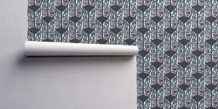 1024x1024 Dark BTS names in logo wallpaper - tight_lace - Spoonflower