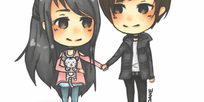 920x955 Anime Chibi Drawing Sketch - Anime Cute Couple Png, Transparent Png