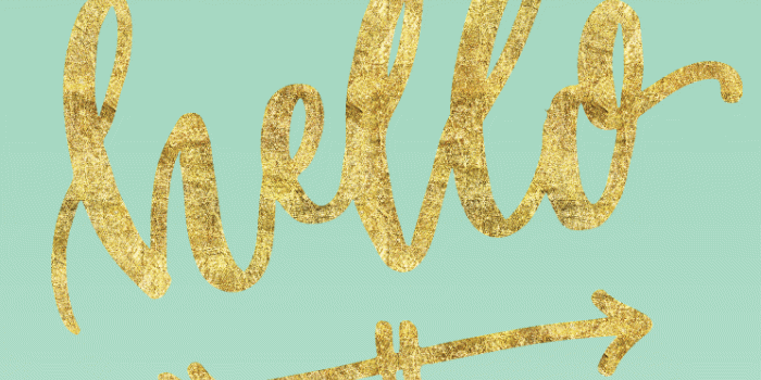 744x1392 Green mint ombre gld Hello Arrow iphone background phone wallpaper