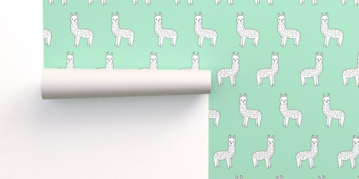 1024x1024 alpaca // mint green alpaca fabric on Isobar by andrea_lauren