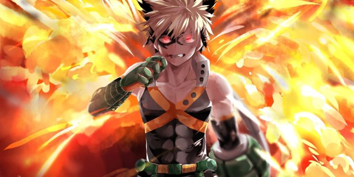 1366x768 Download 1366x768 wallpaper anime, katsuki bakugou, anime boy
