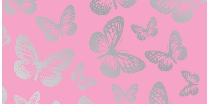 1000x1000 Pink Brand Wallpaper Silver Erflies On Store Interior Design