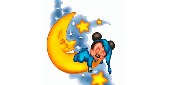 1920x1200 Baby Mickey Mouse Sleeping On The Moon (#134373) - HD Wallpaper Download
