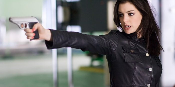 1920x1175 HD wallpaper: Anne Hathaway, Get Smart, leather jackets, beauty