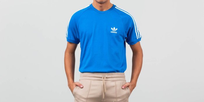 1600x900 adidas 3-Stripes Tee Blue Bird | Footshop