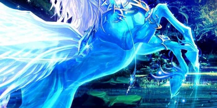 800x1280 Download wallpaper 800x1280 unicorn, water, forest, night, magic