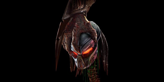 3840x2160 The Predator 2018 - Spine Grab Black Background Wallpaper