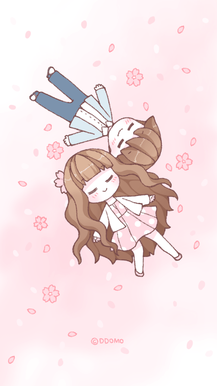 720x1280 Cute love couple! iPhone wallpapers cartoon art. Tap to see more