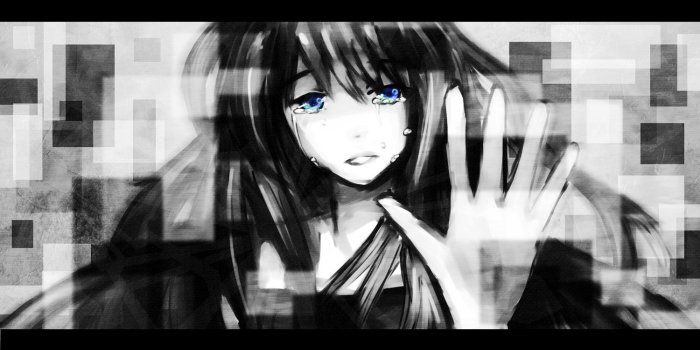 1500x844 Sad Girls Wallpaper - Sad Black And White Anime Free
