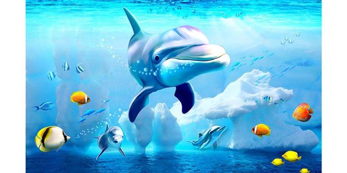 1050x1050 Amazon.com : WHITEMOOM Dolphin Fish Tank Background Aquarium