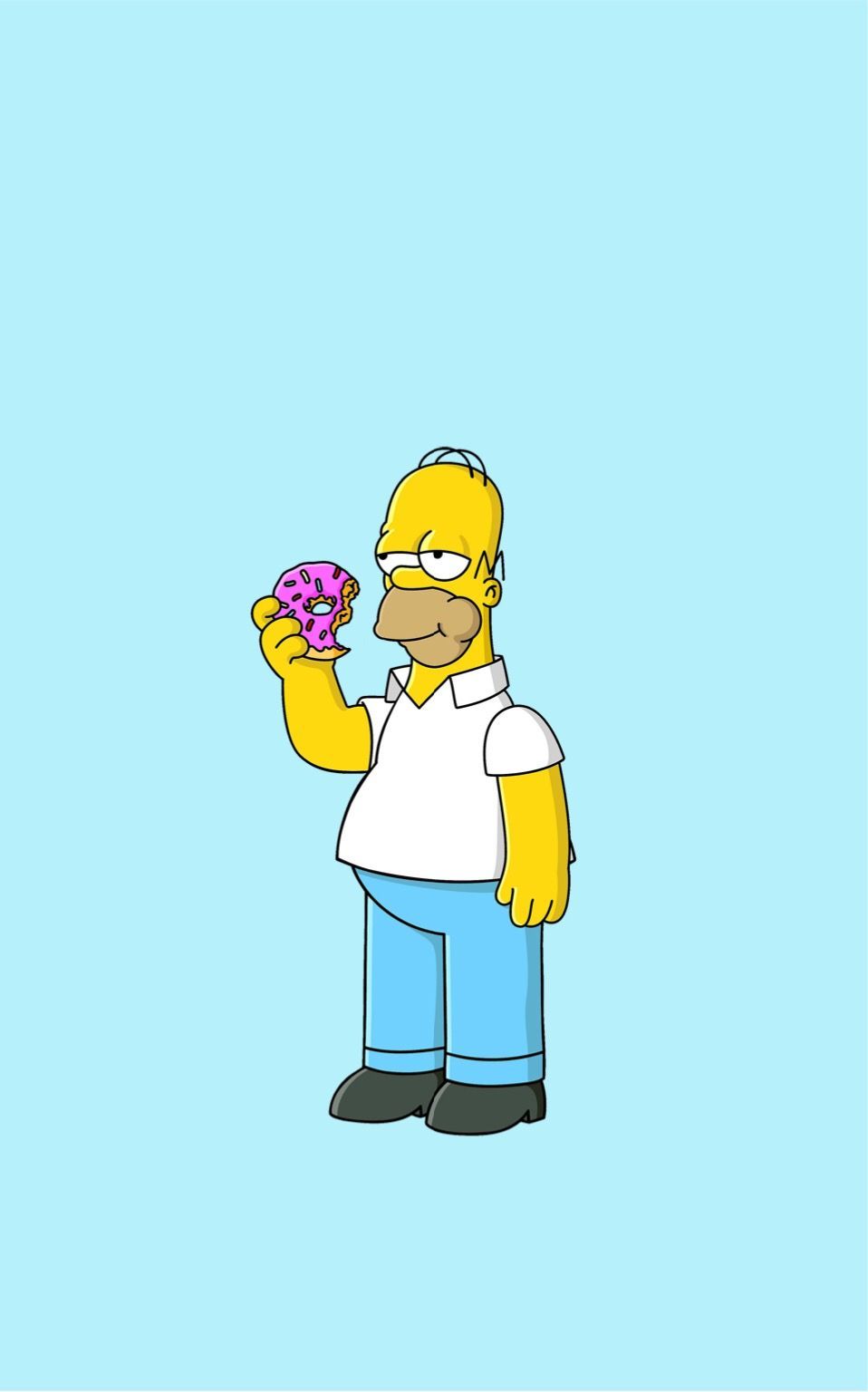 958x1536 freetoedit homer simpsons donut wallpaper blue backgrou...