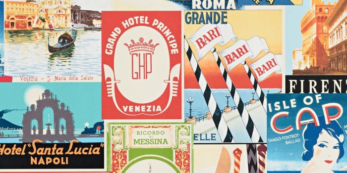 1600x1600 Retro Italian poster Wallpaper Venice Italy Milan Capri