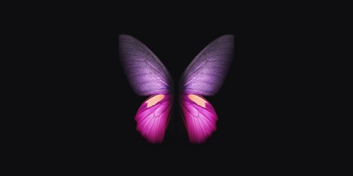 1280x720 Wallpaper Samsung Galaxy Fold, Pink, Purple, Butterfly