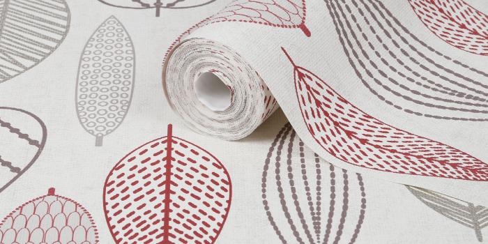 3500x3500 Superfresco Easy Scandi Red Leaf Metallic Wallpaper | Departments | DIY at  B&Q