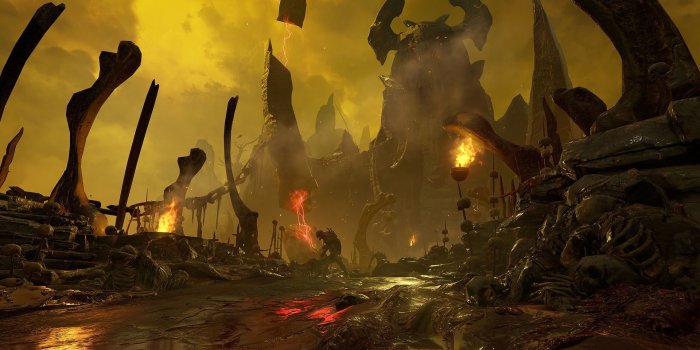 1920x1080 Brown and black castle digital wallpaper, Doom (game), Doom