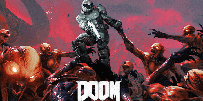 1920x1080 Doom 2016 wallpaper based on the original 1993 cover