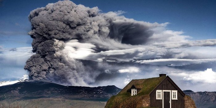 1280x800 Photo volcanoes Nature Sky Smoke Clouds Building