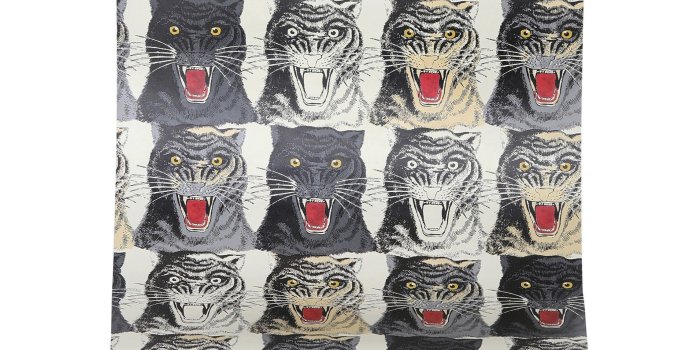 1911x2160 Gucci Tiger Face printed wallpaper | Walls | Print wallpaper