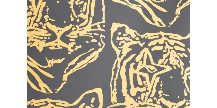 1950x1950 Star Tiger Designer Wallpaper in Color Denim 'Dusty Blue on Soft White'