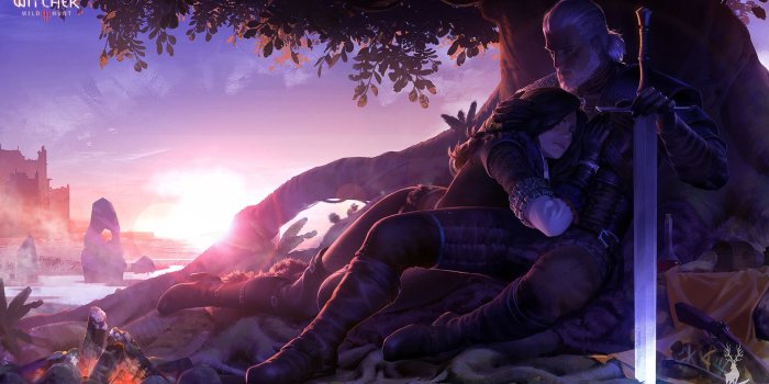 1920x1080 Geralt and Yennefer by artstation.com/artist/feihongchen