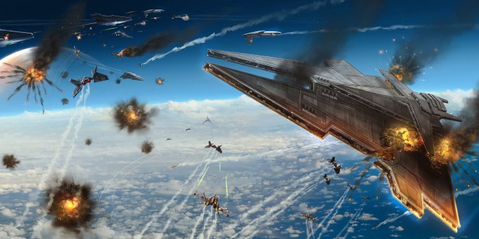 4757x1885 Space Battle Wallpaper | 4757x1885 | ID:14420