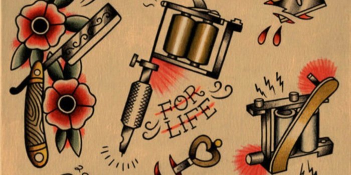 1024x768 Old School Tattoo Wallpaper - American Traditional Razor