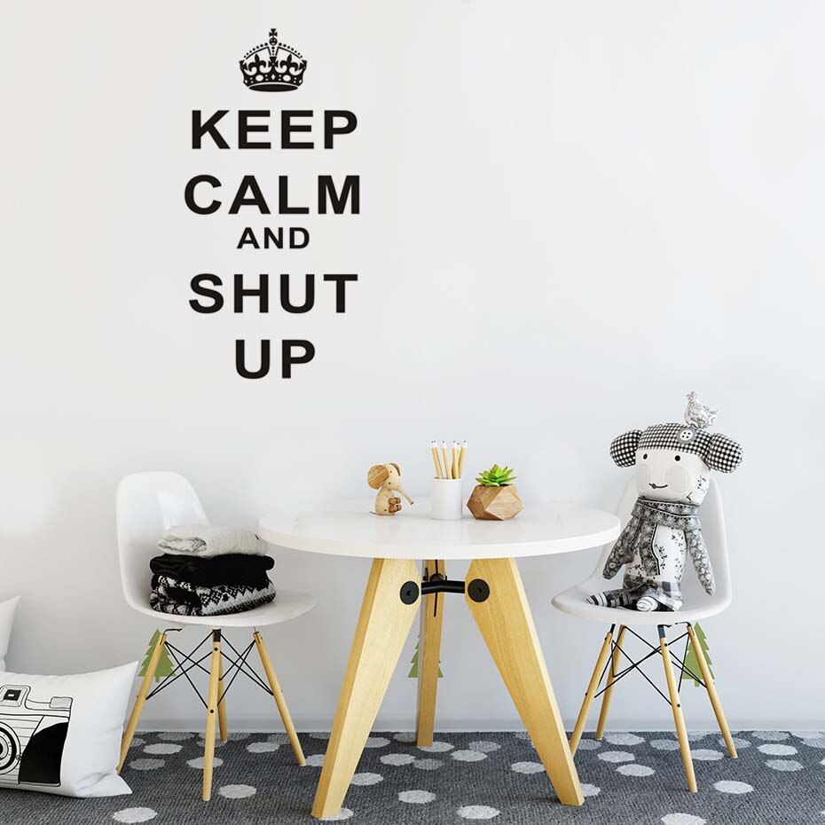930x930 US $3.54 29% OFF|Keep Calm And Shut Up Vinyl Wall Sticker For Balcony  Living Room Removable Waterproof Wallpaper Home Decor Modern Wall Decals-in  Wall
