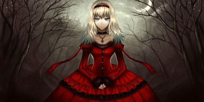 1920x1080 No Face Gothic Anime Girl Background 1920x1080