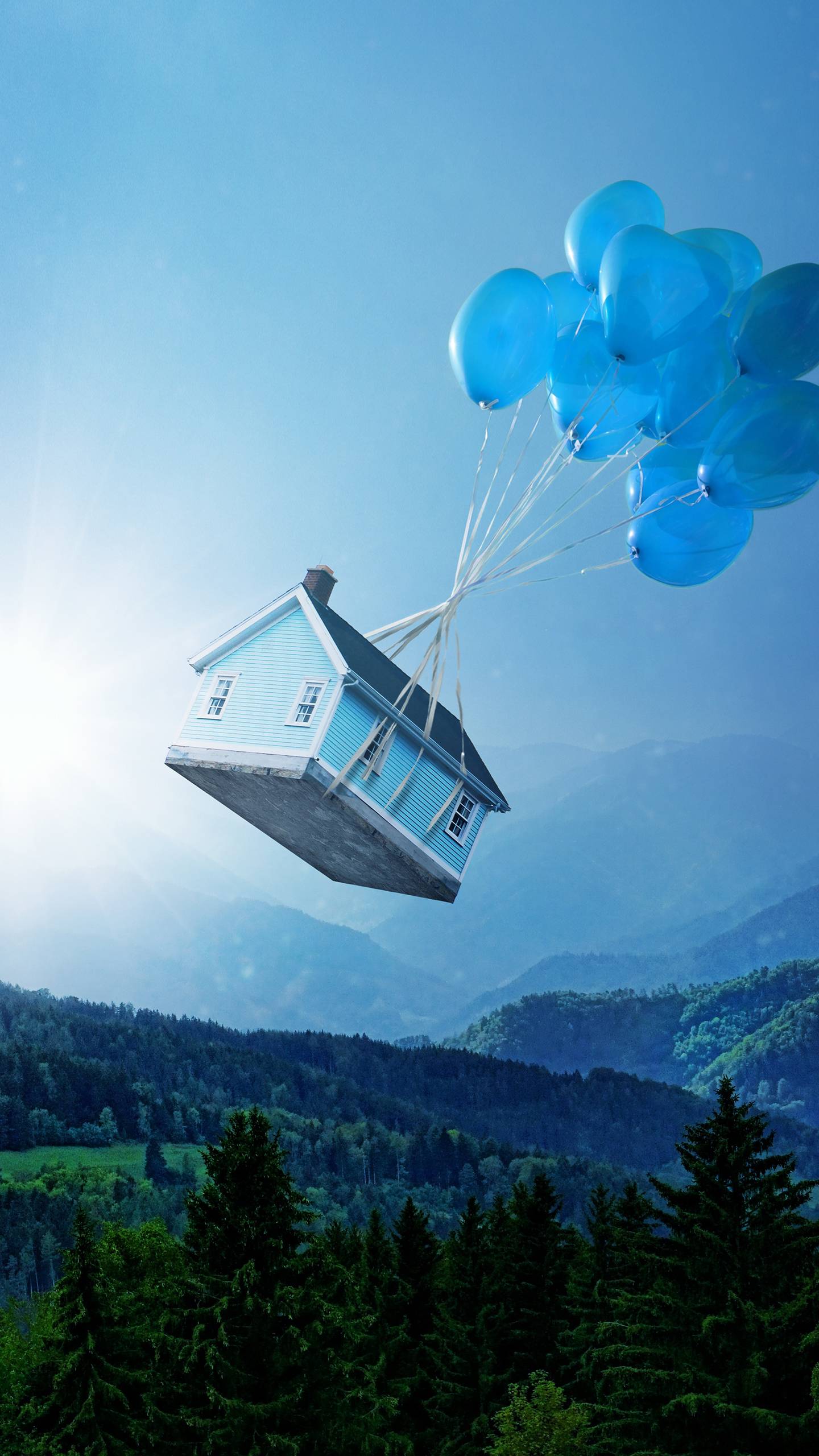 1440x2560 Flying house Landscape Dream Wallpapers | HD Wallpapers