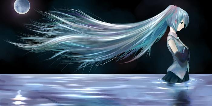 1920x1200 Hatsune Miku in the river - Vocaloid wallpaper - Anime wallpapers