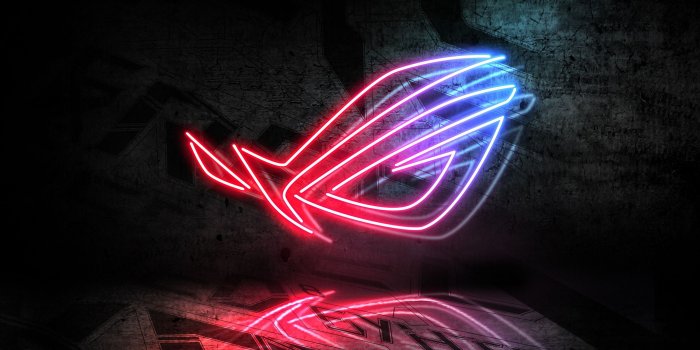 2560x1440 Download wallpaper: Asus ROG neon logo 2560x1440