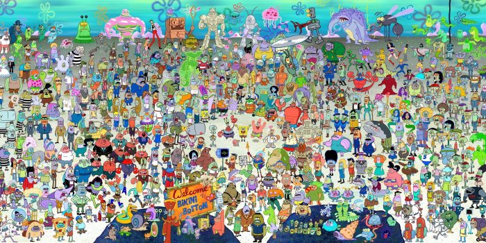 2928x1431 Spongebob Squarepants characters at Bikini Bottom, SpongeBob