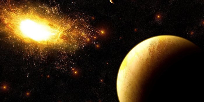 1920x1080 Golden explosion in the dark space wallpaper - Space wallpapers