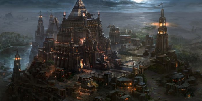 1920x1080 Egypt, Nile, Night, Fantasy Art, Pyramid Wallpapers HD / Desktop