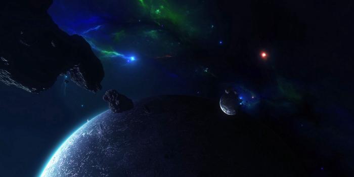 1920x1080 Download wallpaper 1920x1080 planets, asteroids, deep space, shine