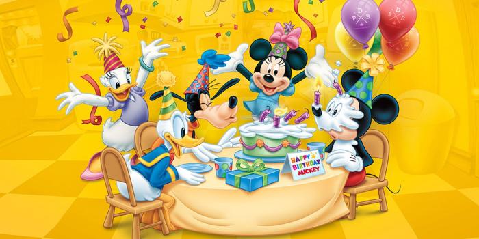 1920x1200 Happy Birthday Mickey Celebration Birthday Cake Balloon Candles