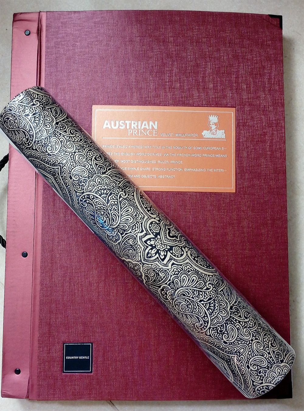 1000x1350 Vintage French Black Velvet Flocking Damask Dark Gold Wallpaper