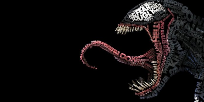1680x1050 Free download minimalistic text Venom typography Marvel Comics