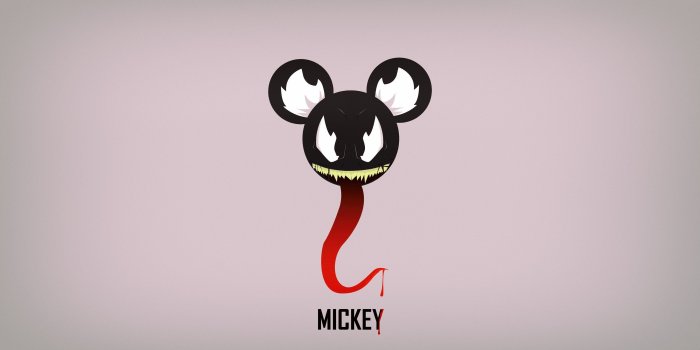 3600x1920 Mickey Mouse, minimalism, Venom, artwork, Spider-Man | 3600x1920