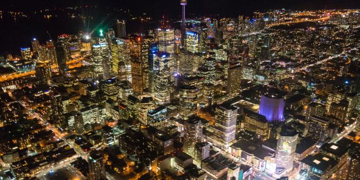 1920x1440 Toronto Midnight City In Province Of Ontario Canada View From Air