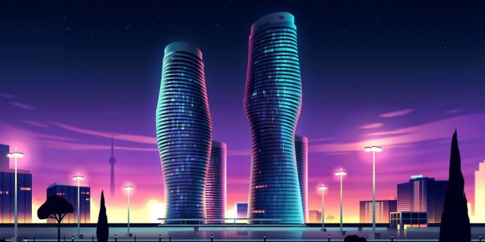 1280x720 Wallpaper Absolute World Towers, Neon, Skyscrapers, Mississauga